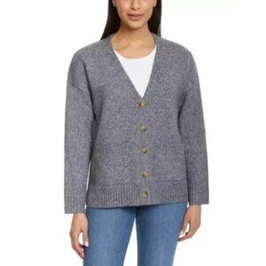 Ella Moss Women's L Gray Button-Up Cardigan Sweater n1254